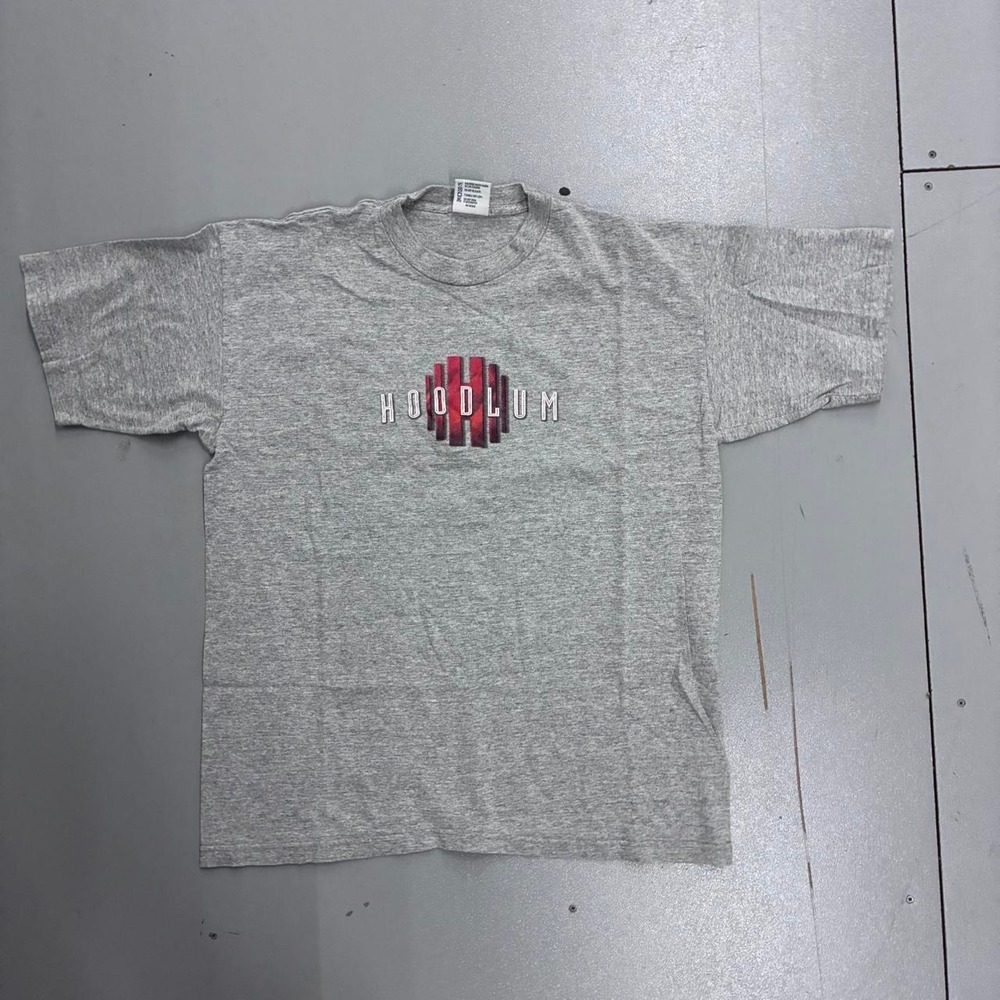 Vintage Hoodlum Movie Promo T-Shirt Mens XL Grey Bay Side Heavy Weight 90s Film